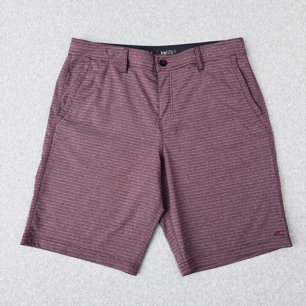 O'Neill Hybrid Shorts Burgundy Red Land or Water Sports Pockets Mens Size 36